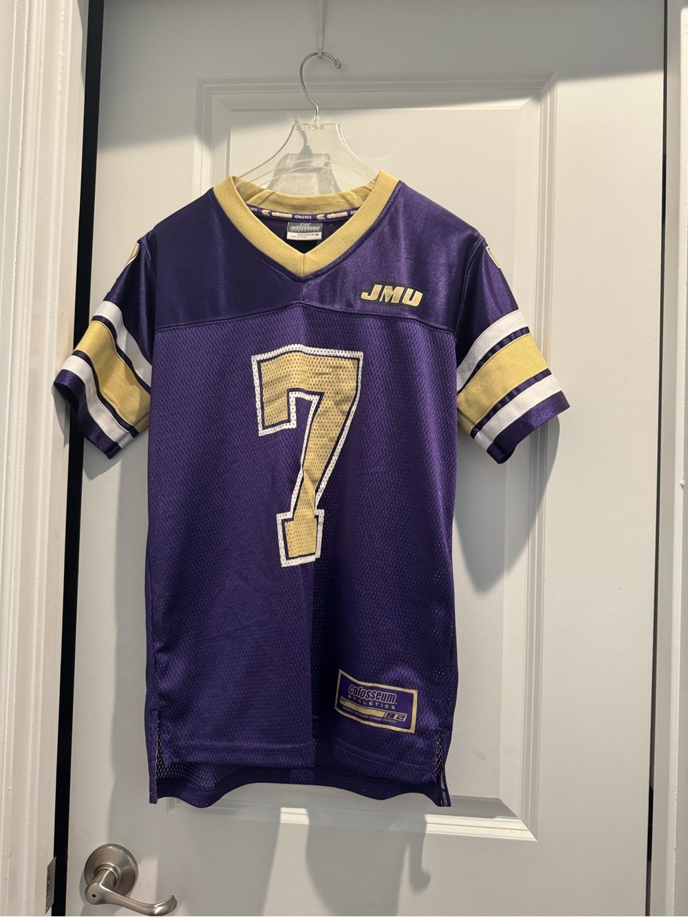 Colosseum Kids JMU Purple & Gold Football Jersey with Number 7 size medium 12-14